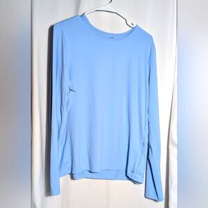 Light Blue Hang Ten Crewneck Zip Pocket Rash Guard Sun Protection Shirt | Size X